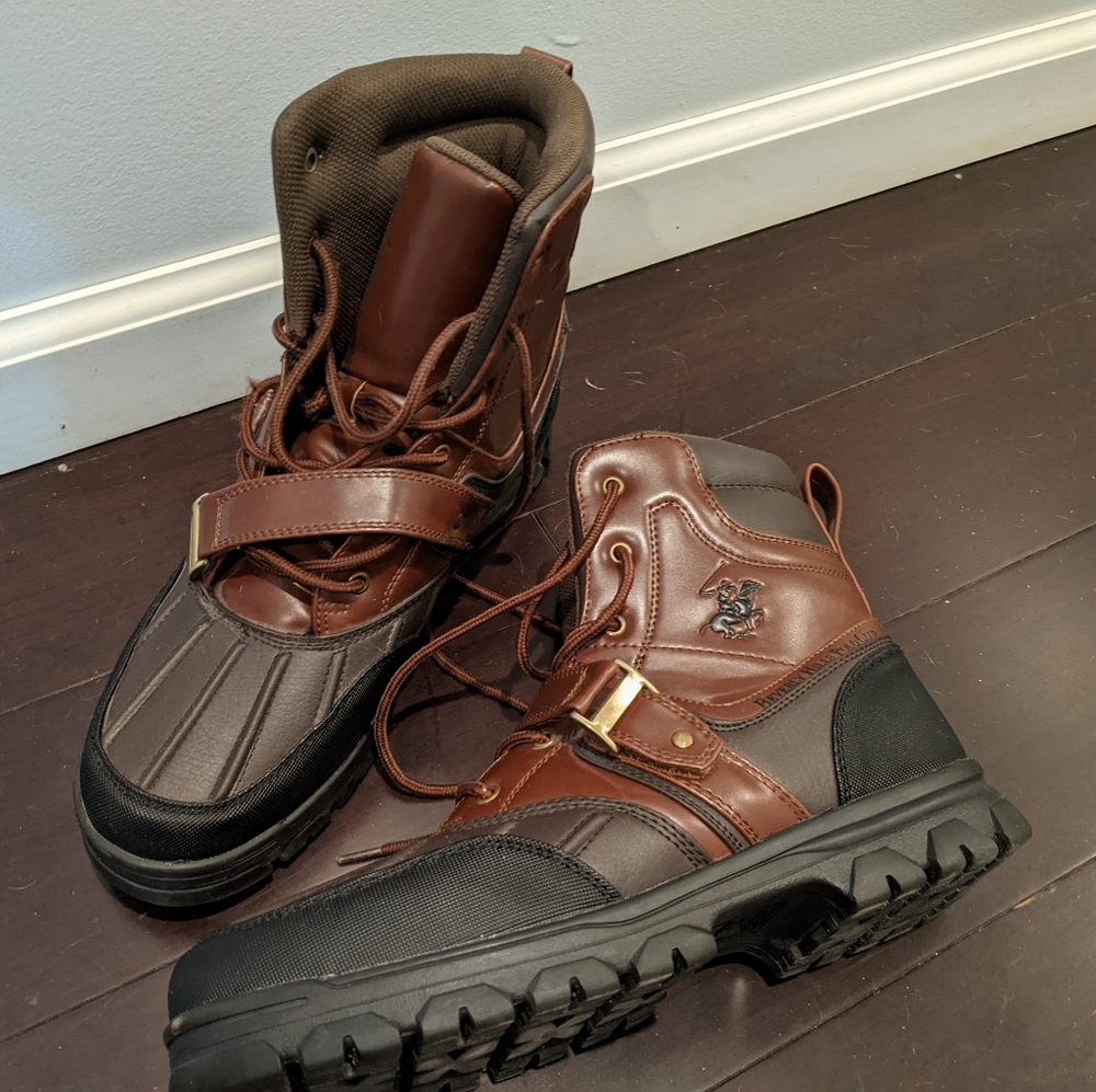 Beverly Hills Polo Club Duck Boots, Men's Winter Boots Brown